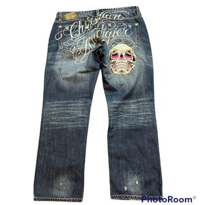 Christian Audigier Skull Denim Jeans 42 